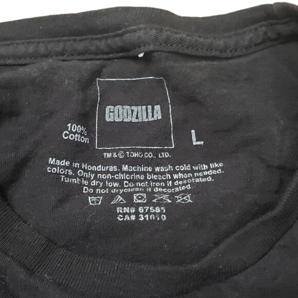 BLACK GODZILLA VINCENT VAN GOGH STARRY NIGHT ON FIRE COTTON T-SHIRT SIZE LARGE - Picture 4 of 4